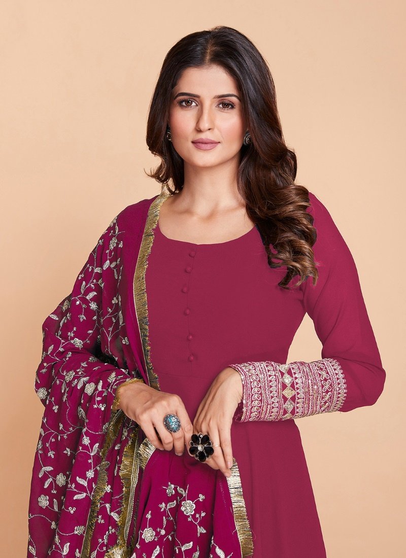 Maroon Georgette Anarkali Suit-2