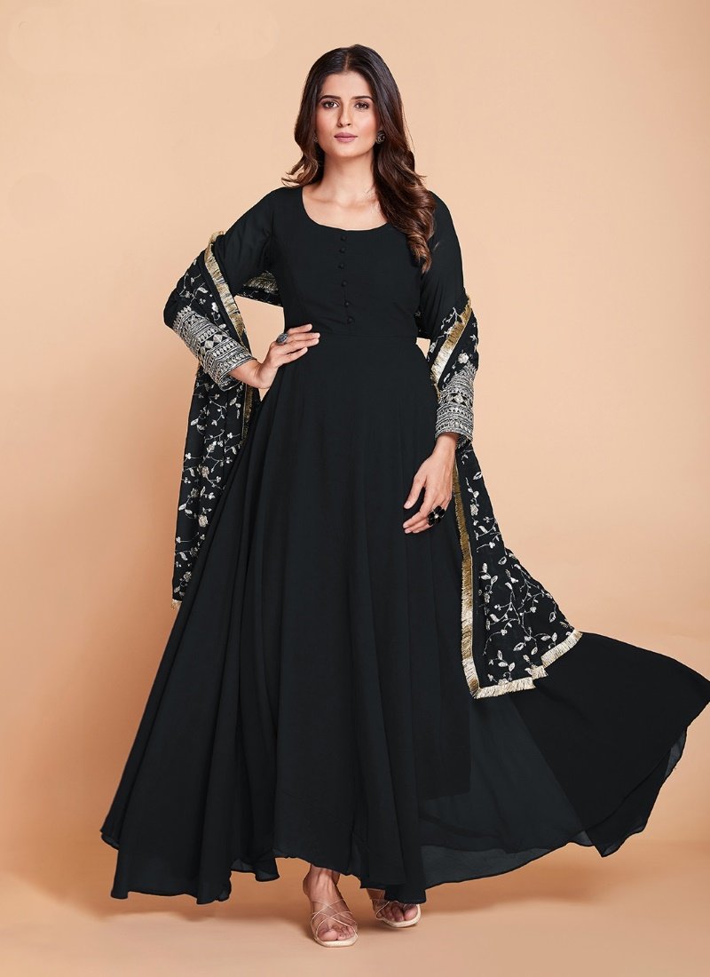 Black Georgette Anarkali Suit