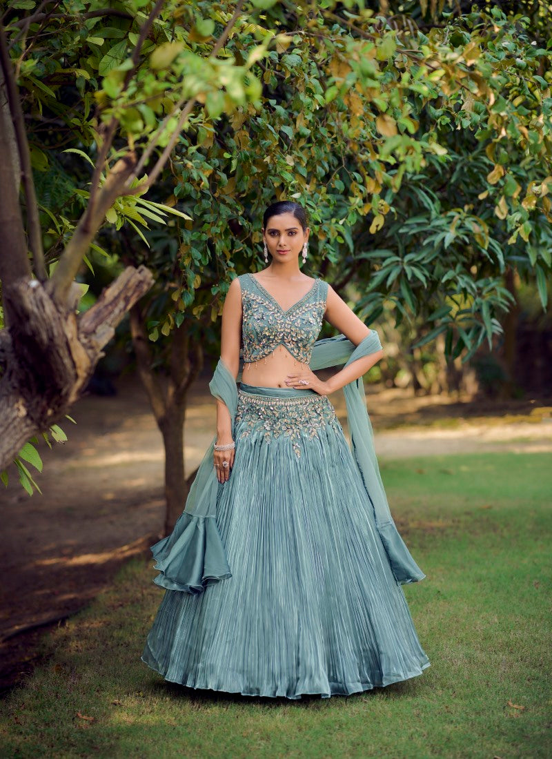 Beautiful occasion Designer Crop Top Lehenga Choli Nimaya Nina