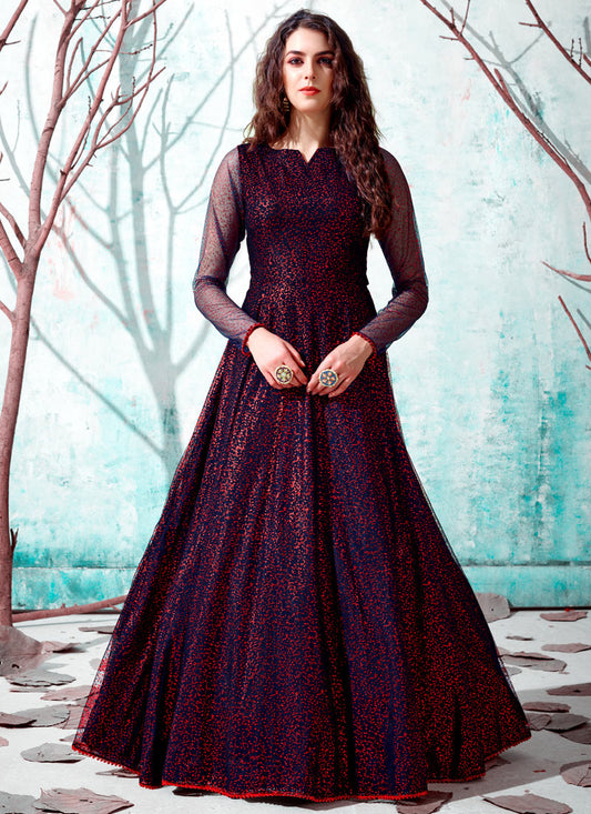 Navy Blue Designer Gown