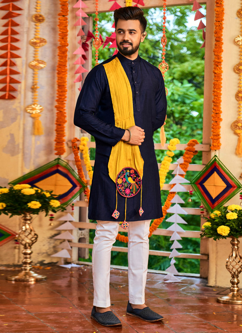 Navy Blue Navratri Kurta Pajama