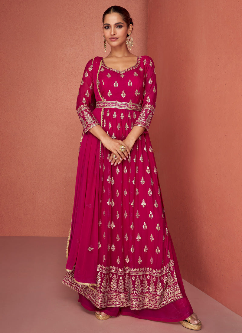 Magenta Georgette Anarkali Suit