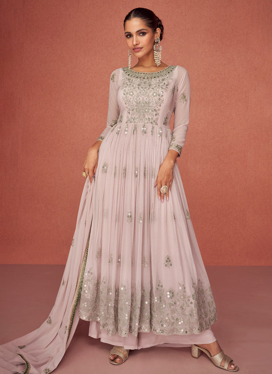 Pink Georgette Anarkali Suit