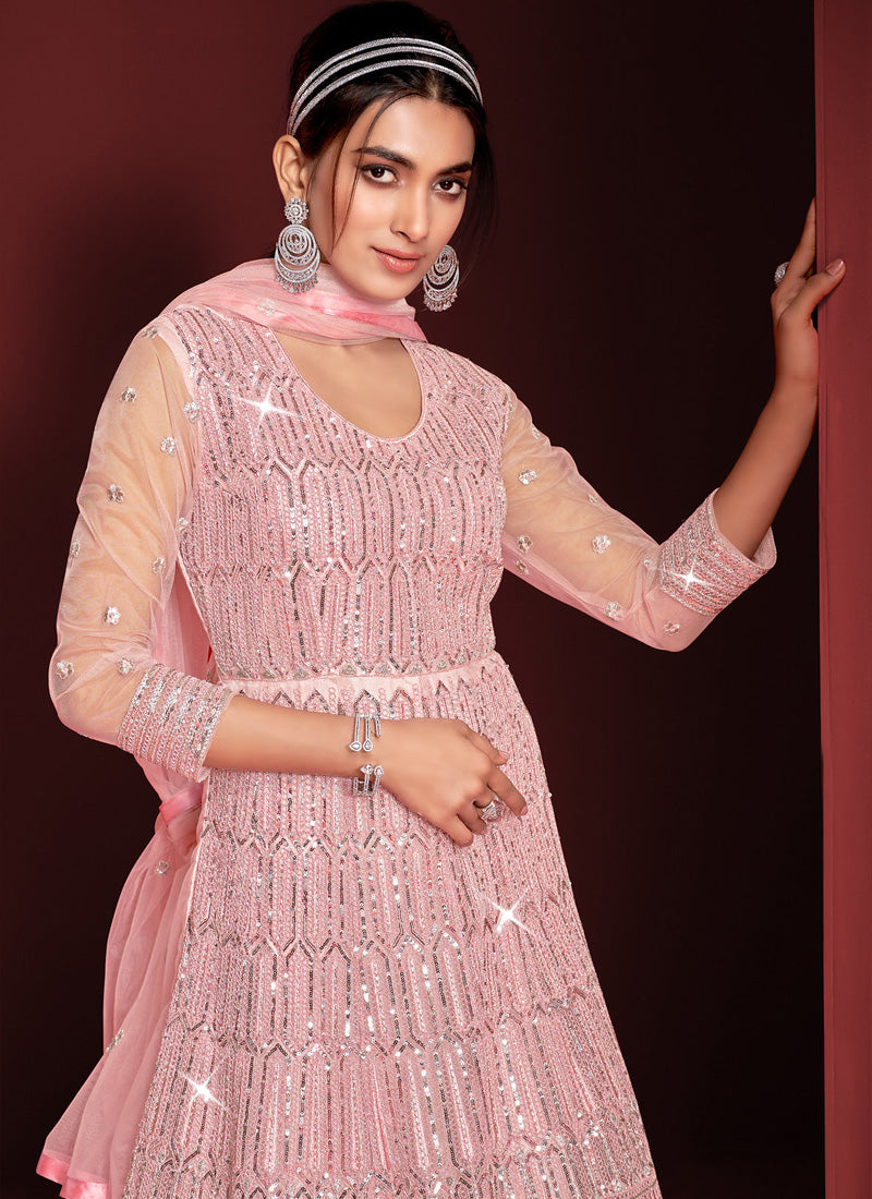 Pink Embroidered Anarkali Suit-2