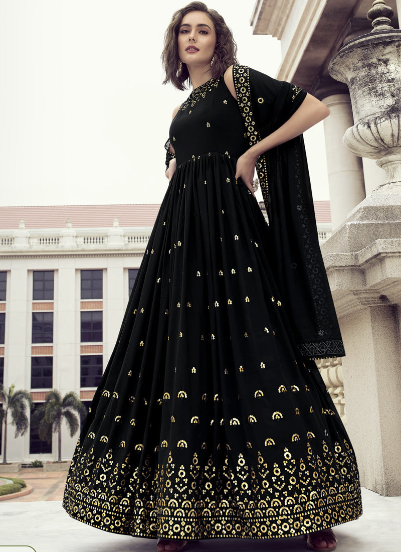 Black Georgette Anarkali Suit