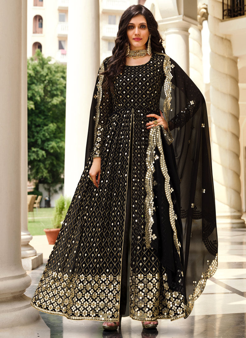 Black Georgette Anarkali Suit