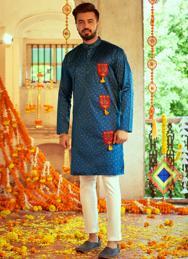 Blue Navratri Kurta Pajama