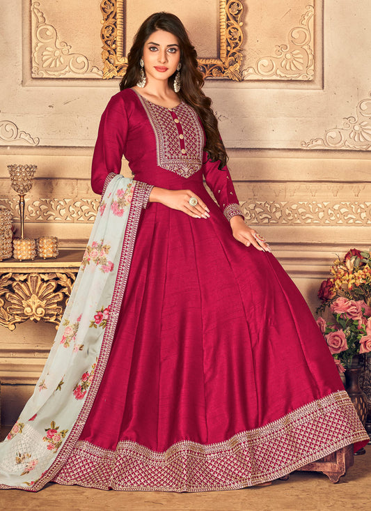 Pink Silk Anarkali Anarkali Suit