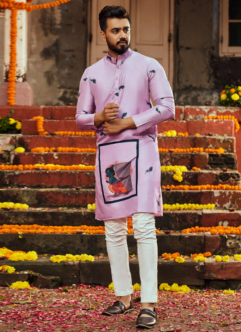 Purple Navratri Kurta Pajama