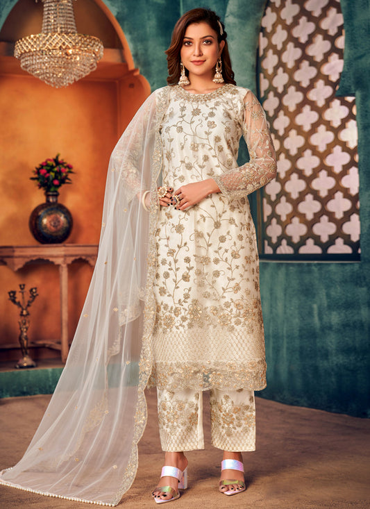 White Pant Style Pakistani Suit