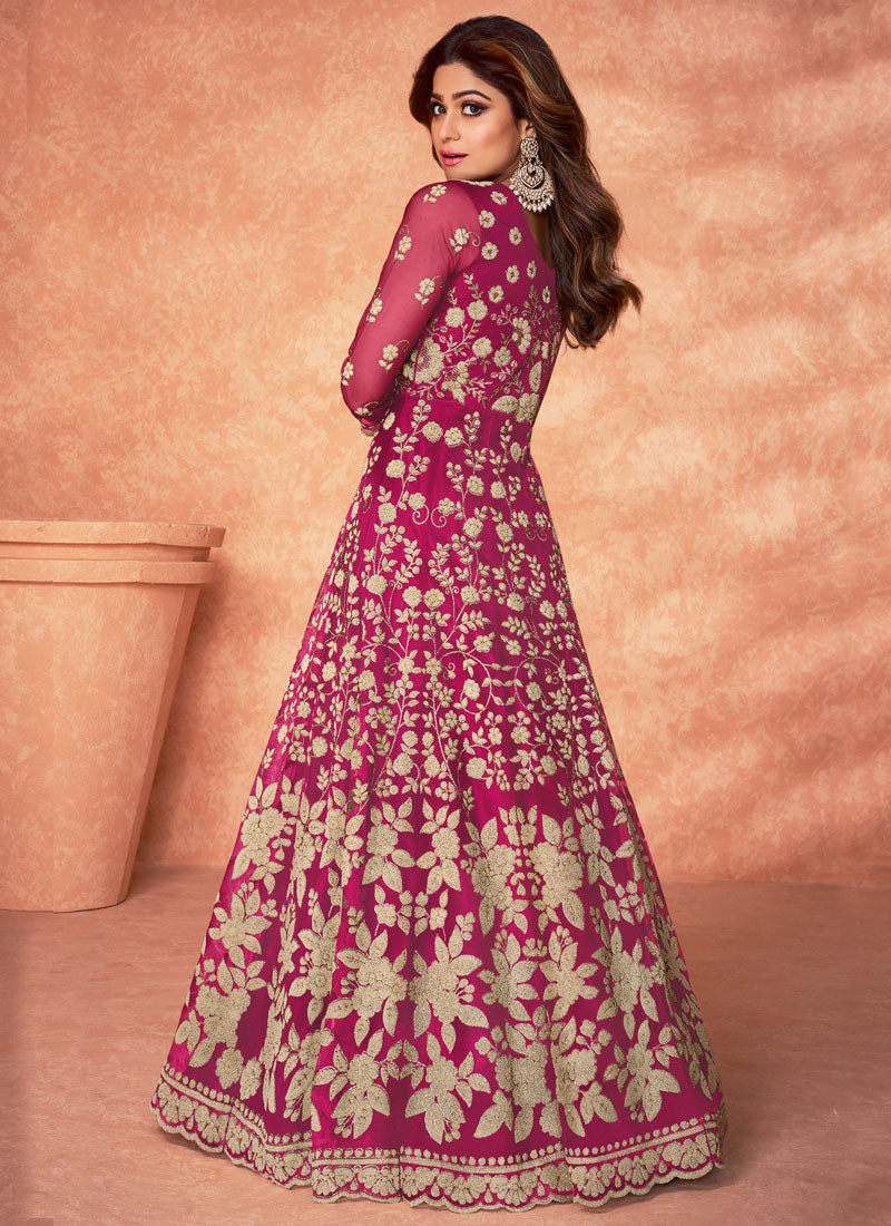 Pink Embroidery Anarkali Suit-2